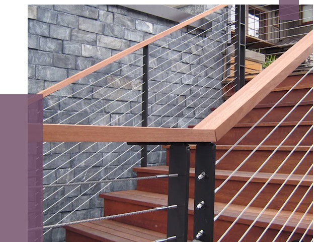 Тросовые перила под ключ в Новоалтайске от 7770 руб. 