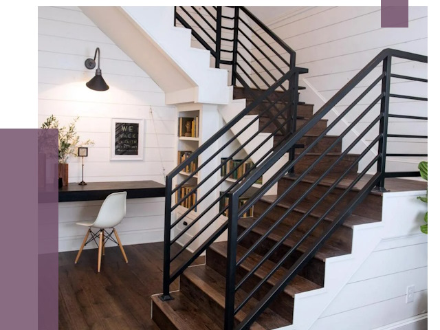 Перила для лестницы в доме в Новоалтайске от 7412 руб. — ПРОЛЁТ-Нвл