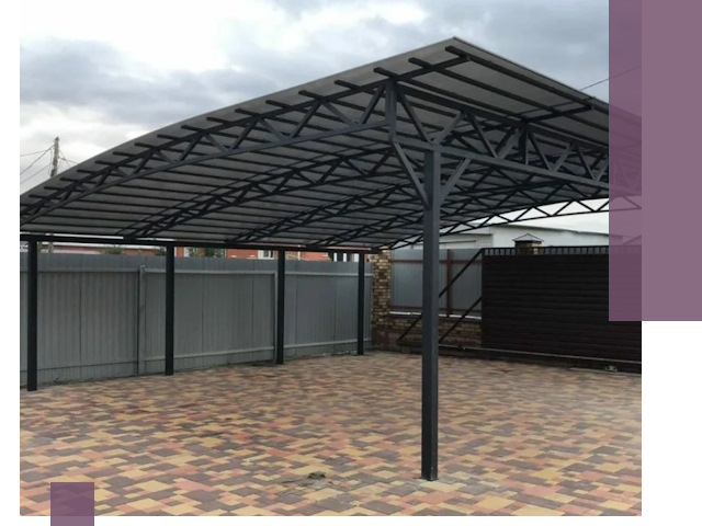 Металлические навесы под ключ в Новоалтайске — изготовление и монтаж