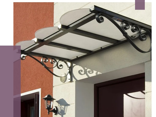 Односкатные козырьки в Новоалтайске от 8384 руб.  | ПРОЛЁТ-Нвл