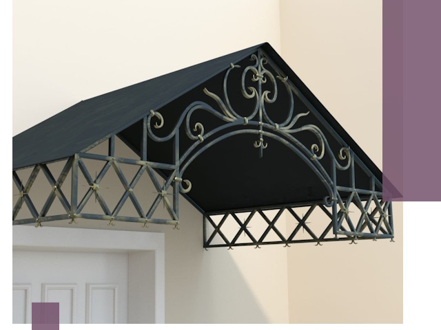 Двускатные металлические козырьки под ключ в Новоалтайске